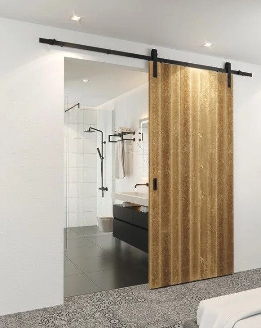 Розсувна система в стилі лофт Hafele Design 100-S 1 дверного полотна 2 м чорний (Німеччина), фото 1